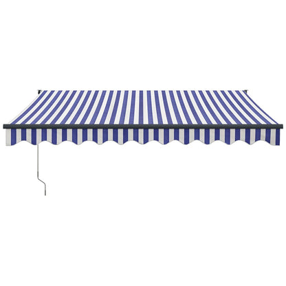 Tenda Sole Automatica Retrattile Blu e Bianca 3,5x2,5 m - homemem39