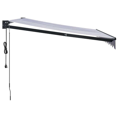 Tenda Sole Automatica Retrattile Blu e Bianca 3,5x2,5 m
