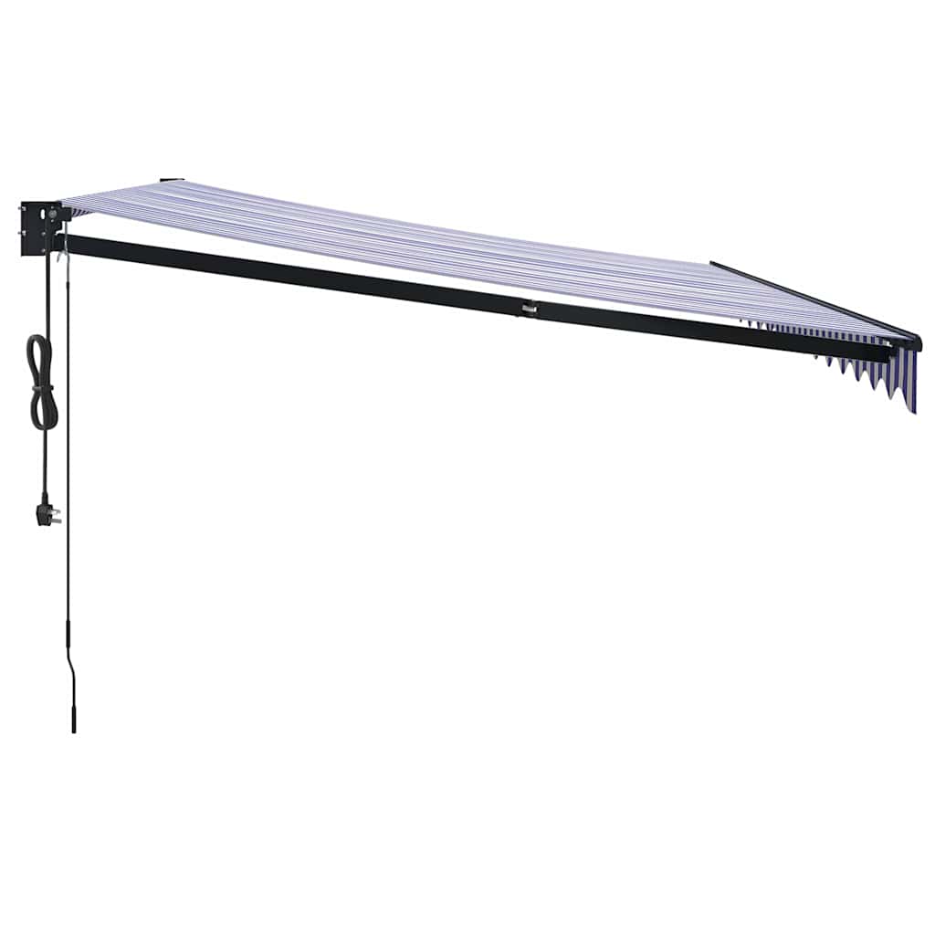Tenda Sole Automatica Retrattile Blu e Bianca 4x3 m