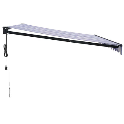 Tenda Sole Automatica Retrattile Blu e Bianca 4x3 m