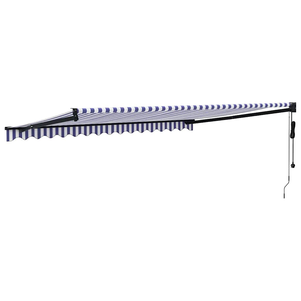 Tenda Sole Automatica Retrattile Blu e Bianca 4x3 m | homemem39