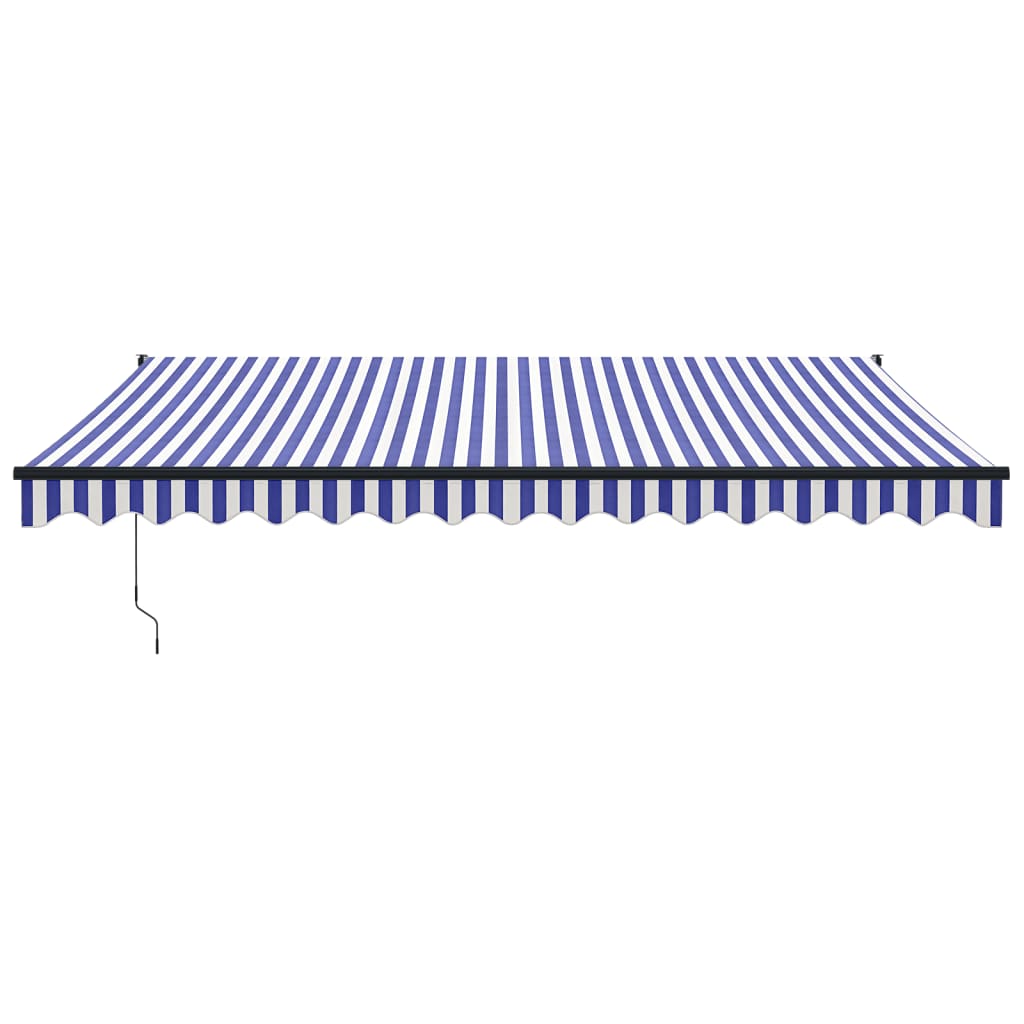 Tenda Sole Automatica Retrattile Blu e Bianca 4,5x3 m | homemem39