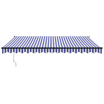 Tenda Sole Automatica Retrattile Blu e Bianca 4,5x3 m | homemem39