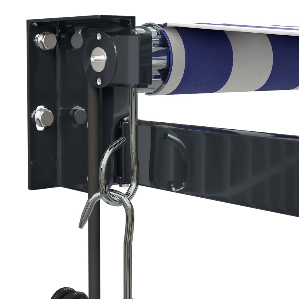 Tenda Sole Automatica Retrattile Blu e Bianca 4,5x3 m | homemem39