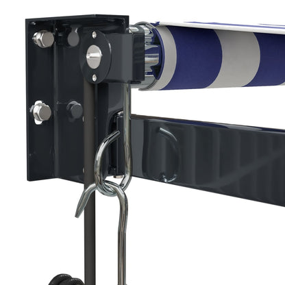 Tenda Sole Automatica Retrattile Blu e Bianca 4,5x3 m | homemem39