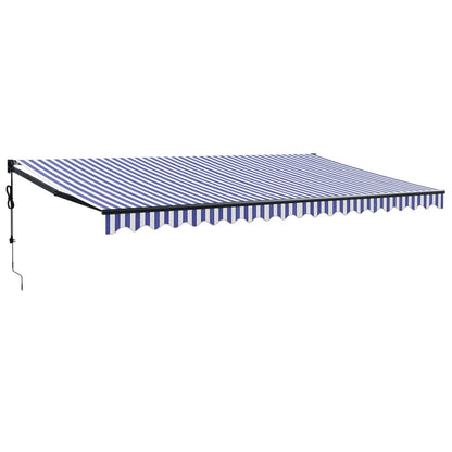Tenda Sole Automatica Retrattile Blu e Bianca 5x3 m - homemem39