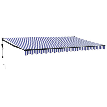 Tenda Sole Automatica Retrattile Blu e Bianca 5x3 m