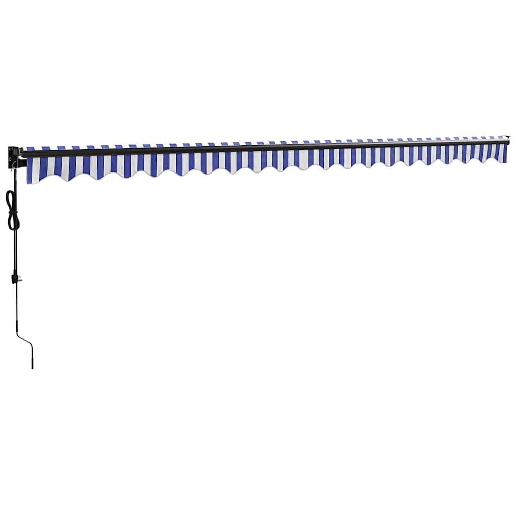 Tenda Sole Automatica Retrattile Blu e Bianca 5x3 m - homemem39