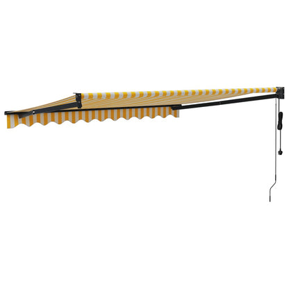 Tenda Sole Automatica Retrattile Gialla e Bianca 3x2,5 m | homemem39