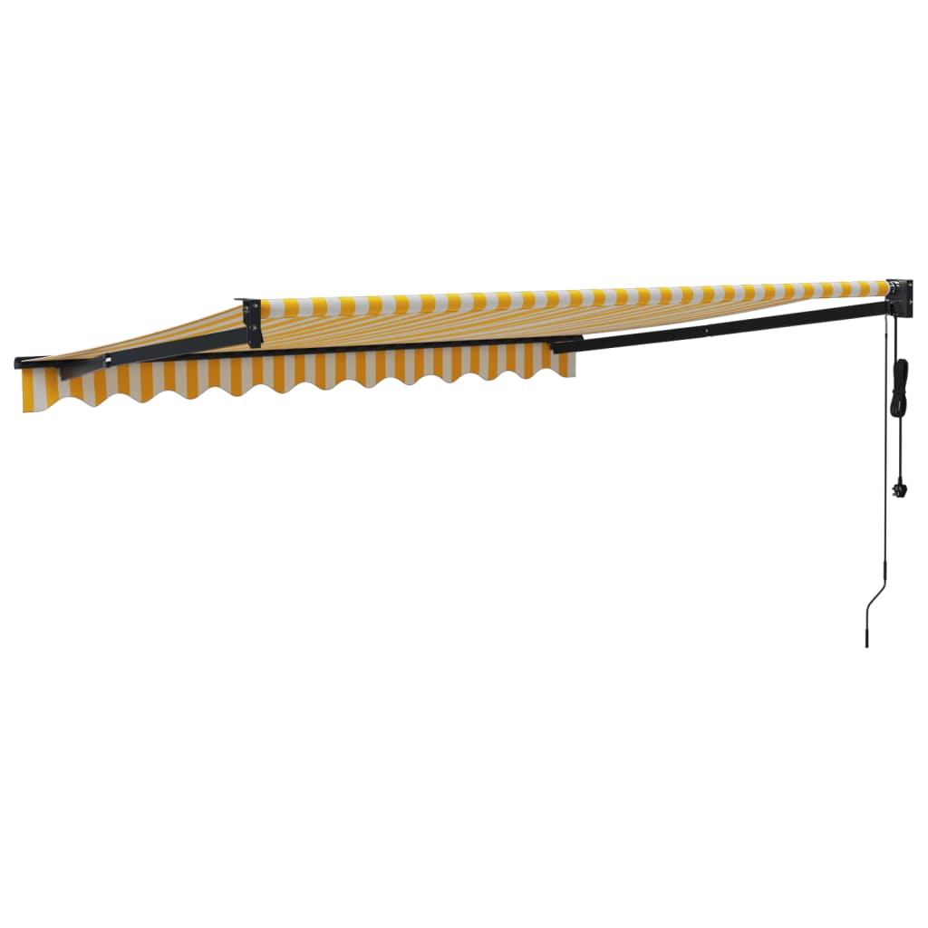Tenda Sole Automatica Retrattile Gialla e Bianca 3x2,5 m