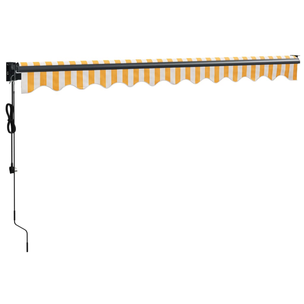 Tenda Sole Automatica Retrattile Gialla e Bianca 3x2,5 m | homemem39