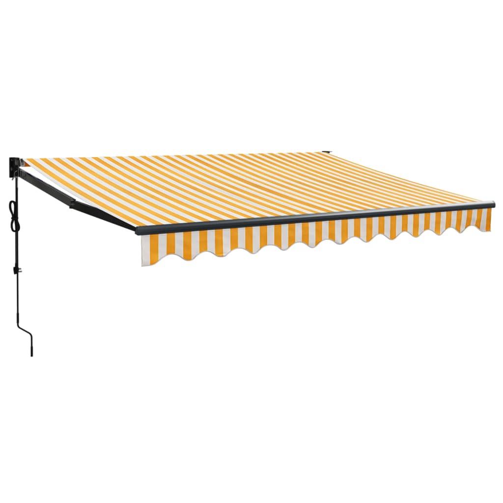 Tenda Sole Automatica Retrattile Gialla e Bianca 3,5x2,5 m - homemem39