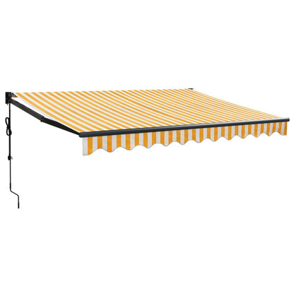 Tenda Sole Automatica Retrattile Gialla e Bianca 3,5x2,5 m - homemem39