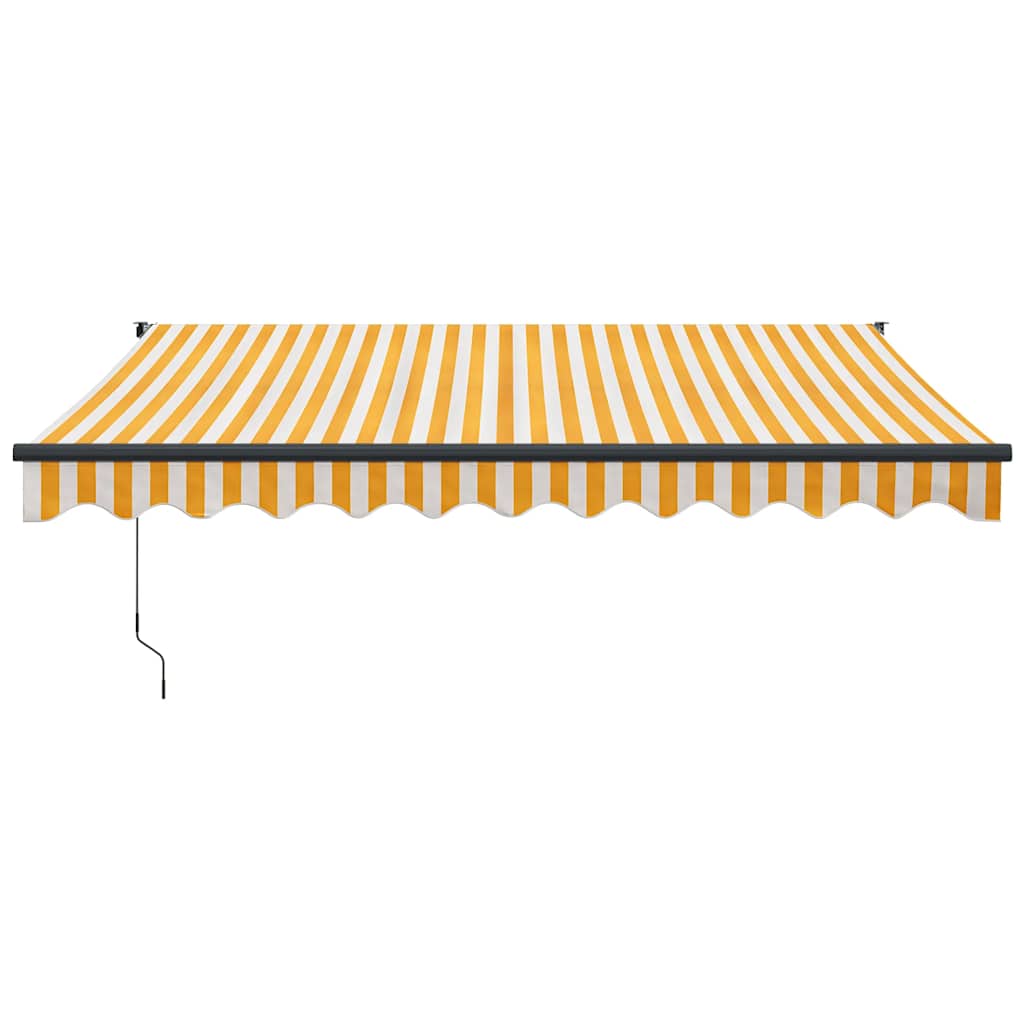 Tenda Sole Automatica Retrattile Gialla e Bianca 3,5x2,5 m