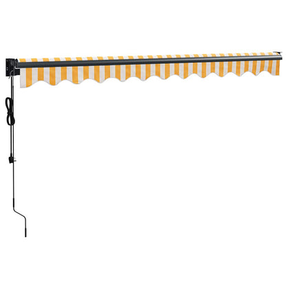 Tenda Sole Automatica Retrattile Gialla e Bianca 3,5x2,5 m