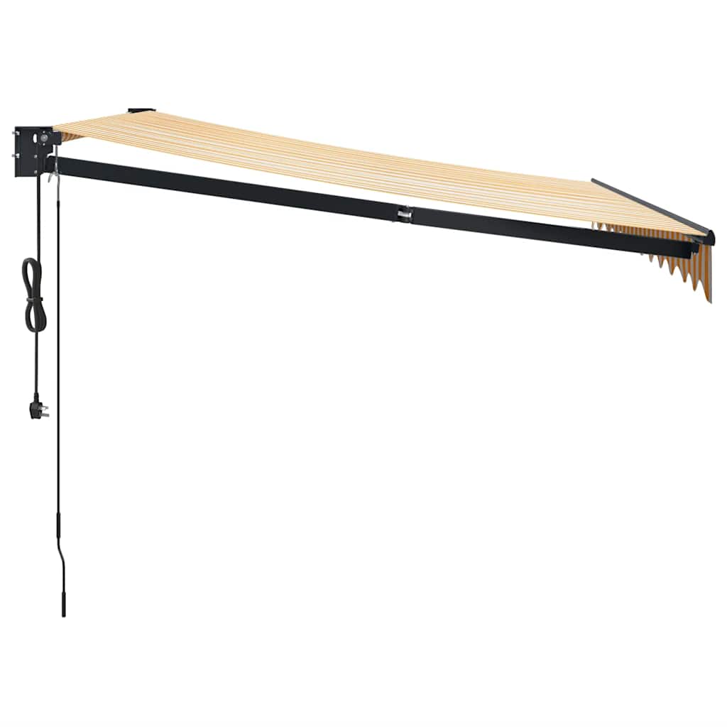 Tenda Sole Automatica Retrattile Gialla e Bianca 3,5x2,5 m - homemem39