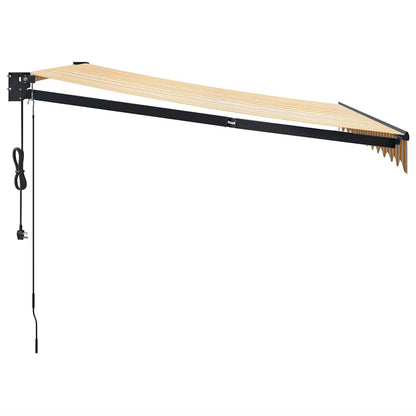 Tenda Sole Automatica Retrattile Gialla e Bianca 3,5x2,5 m - homemem39