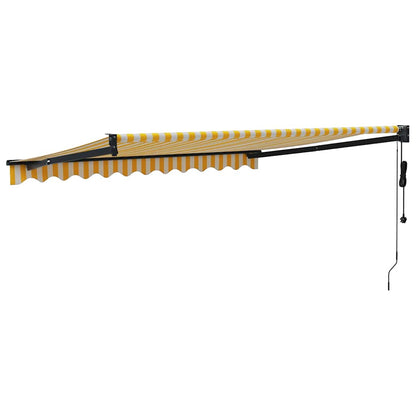 Tenda Sole Automatica Retrattile Gialla e Bianca 3,5x2,5 m