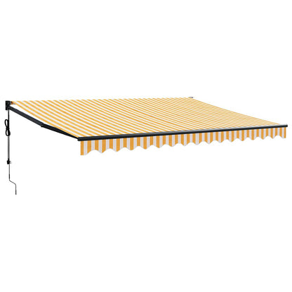 Tenda Sole Automatica Retrattile Gialla e Bianca 4x3 m | homemem39