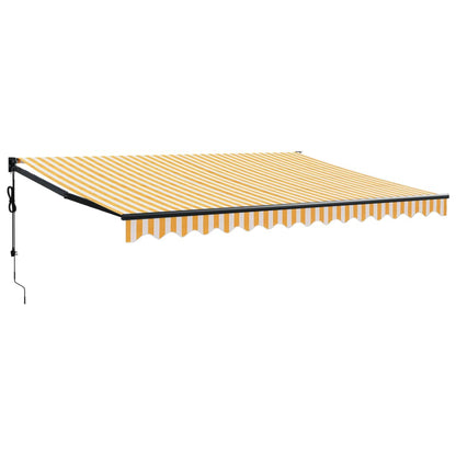 Tenda Sole Automatica Retrattile Gialla e Bianca 4,5x3 m | homemem39