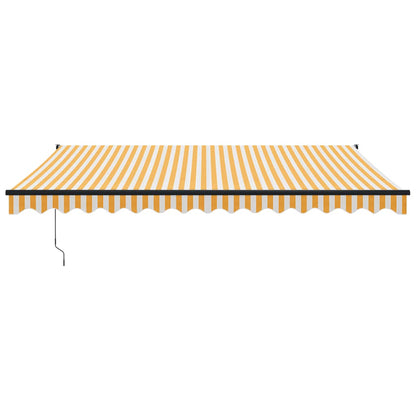 Tenda Sole Automatica Retrattile Gialla e Bianca 4,5x3 m | homemem39