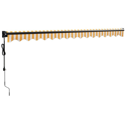 Tenda Sole Automatica Retrattile Gialla e Bianca 4,5x3 m | homemem39