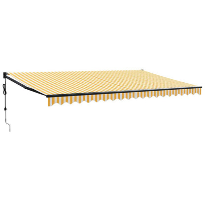 Tenda Sole Automatica Retrattile Gialla e Bianca 5x3 m - homemem39