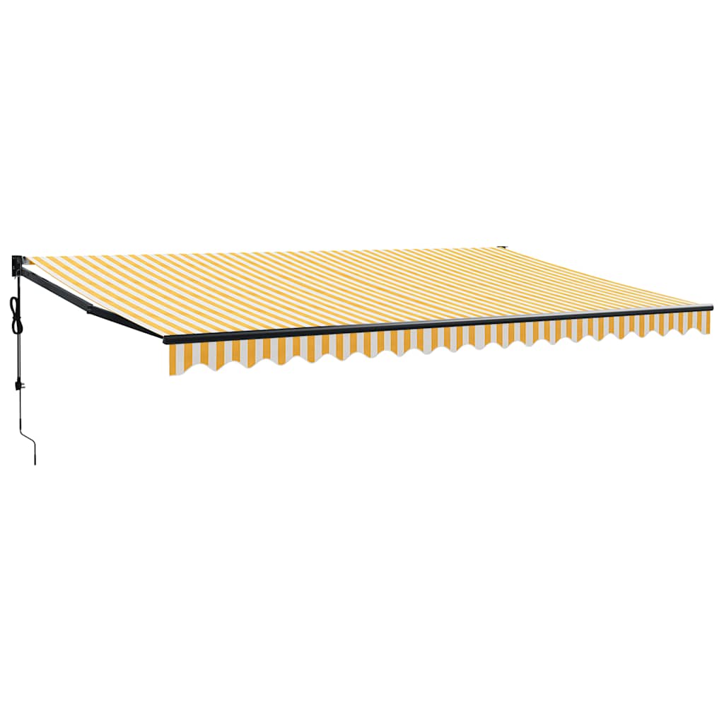 Tenda Sole Automatica Retrattile Gialla e Bianca 5x3 m