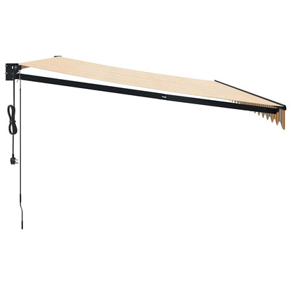 Tenda Sole Automatica Retrattile Gialla e Bianca 5x3 m - homemem39