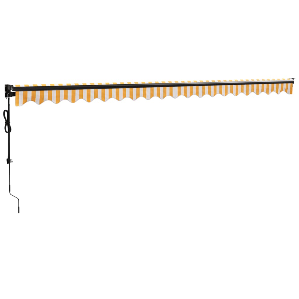 Tenda Sole Automatica Retrattile Gialla e Bianca 5x3 m - homemem39