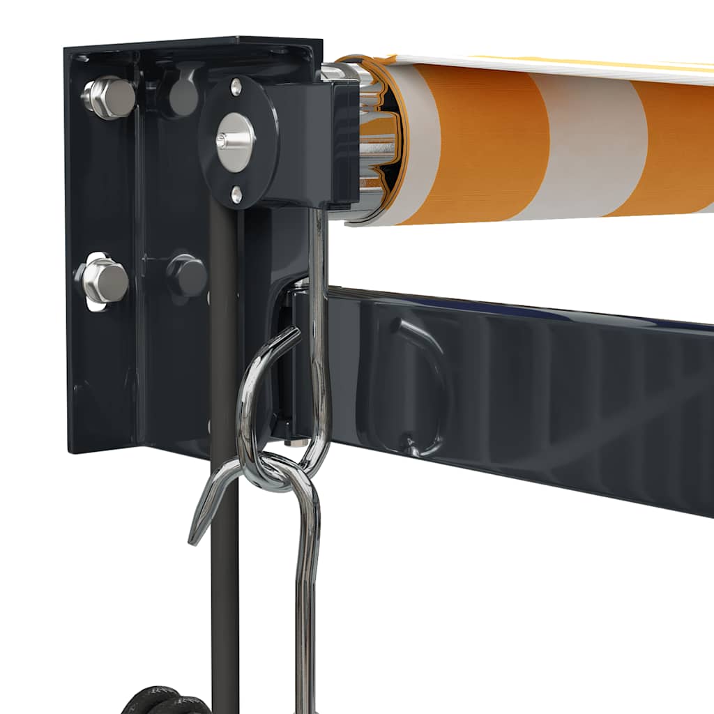 Tenda Sole Automatica Retrattile Gialla e Bianca 5x3 m - homemem39