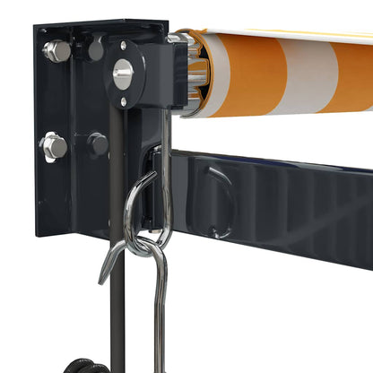 Tenda Sole Automatica Retrattile Gialla e Bianca 5x3 m - homemem39