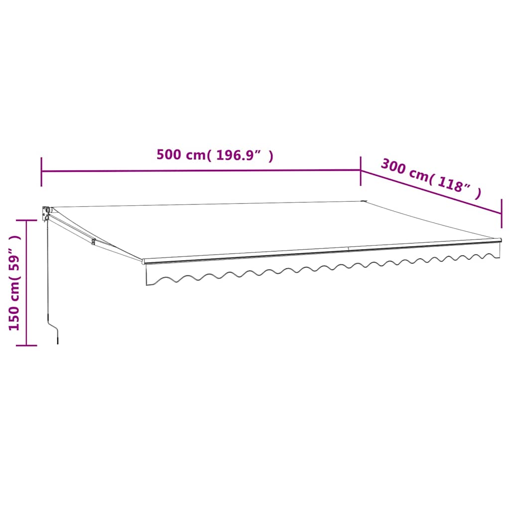 Tenda Sole Automatica Retrattile Gialla e Bianca 5x3 m | homemem39