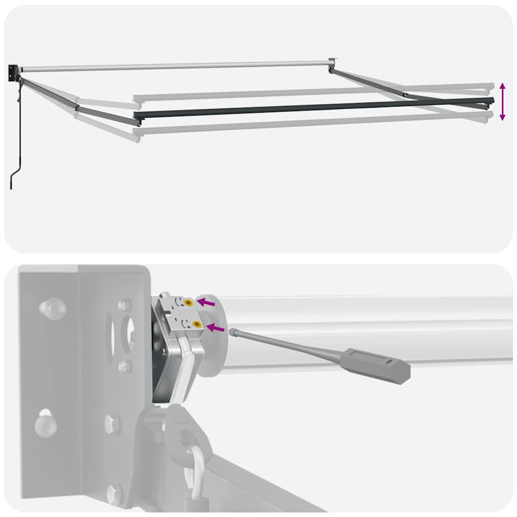 Tenda da sole automatica retrattile arancione e Marrone 3x2,5 m