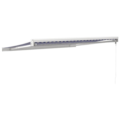 Tenda Sole Retrattile Blu e Bianca 3,5x2,5m Tessuto e Alluminio