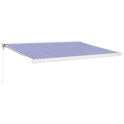 Tenda da Sole Retrattile Blu e Bianca 4x3 m Tessuto e Alluminio - homemem39
