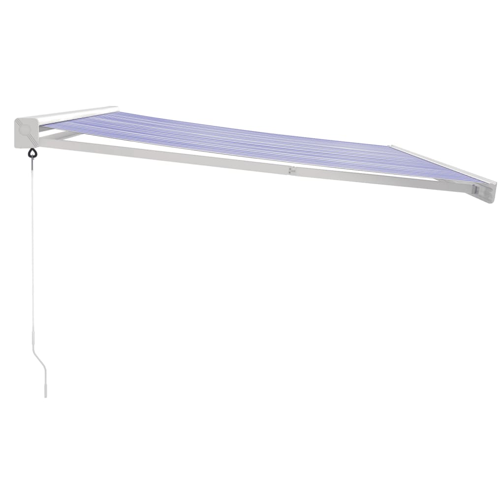 Tenda da Sole Retrattile Blu e Bianca 4x3 m Tessuto e Alluminio | homemem39