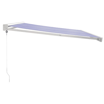 Tenda da Sole Retrattile Blu e Bianca 4x3 m Tessuto e Alluminio | homemem39