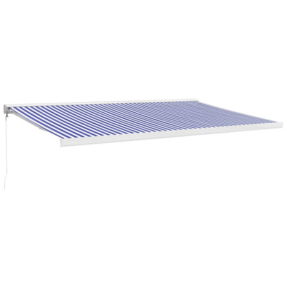 Tenda da Sole Retrattile Blu e Bianca 5x3 m Tessuto e Alluminio - homemem39