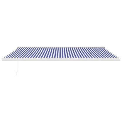 Tenda da Sole Retrattile Blu e Bianca 5x3 m Tessuto e Alluminio - homemem39