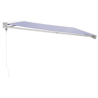 Tenda da Sole Retrattile Blu e Bianca 5x3 m Tessuto e Alluminio | homemem39