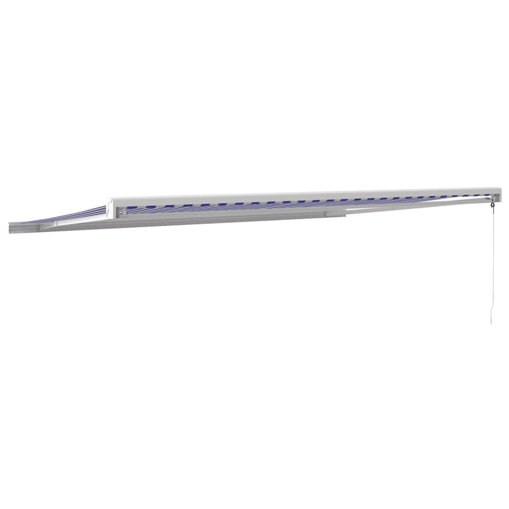 Tenda da Sole Retrattile Blu e Bianca 5x3 m Tessuto e Alluminio - homemem39