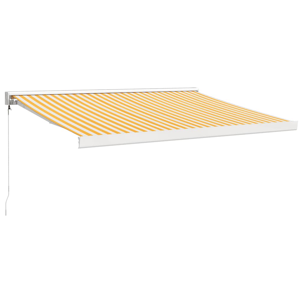 Tenda Retrattile Gialla e Bianca 3,5x2,5 m Tessuto e Alluminio