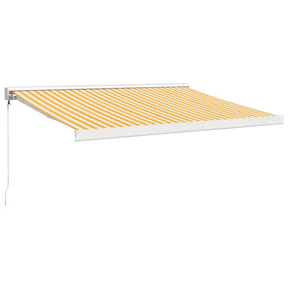 Tenda Retrattile Gialla e Bianca 3,5x2,5 m Tessuto e Alluminio