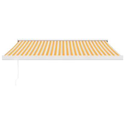 Tenda Retrattile Gialla e Bianca 3,5x2,5 m Tessuto e Alluminio