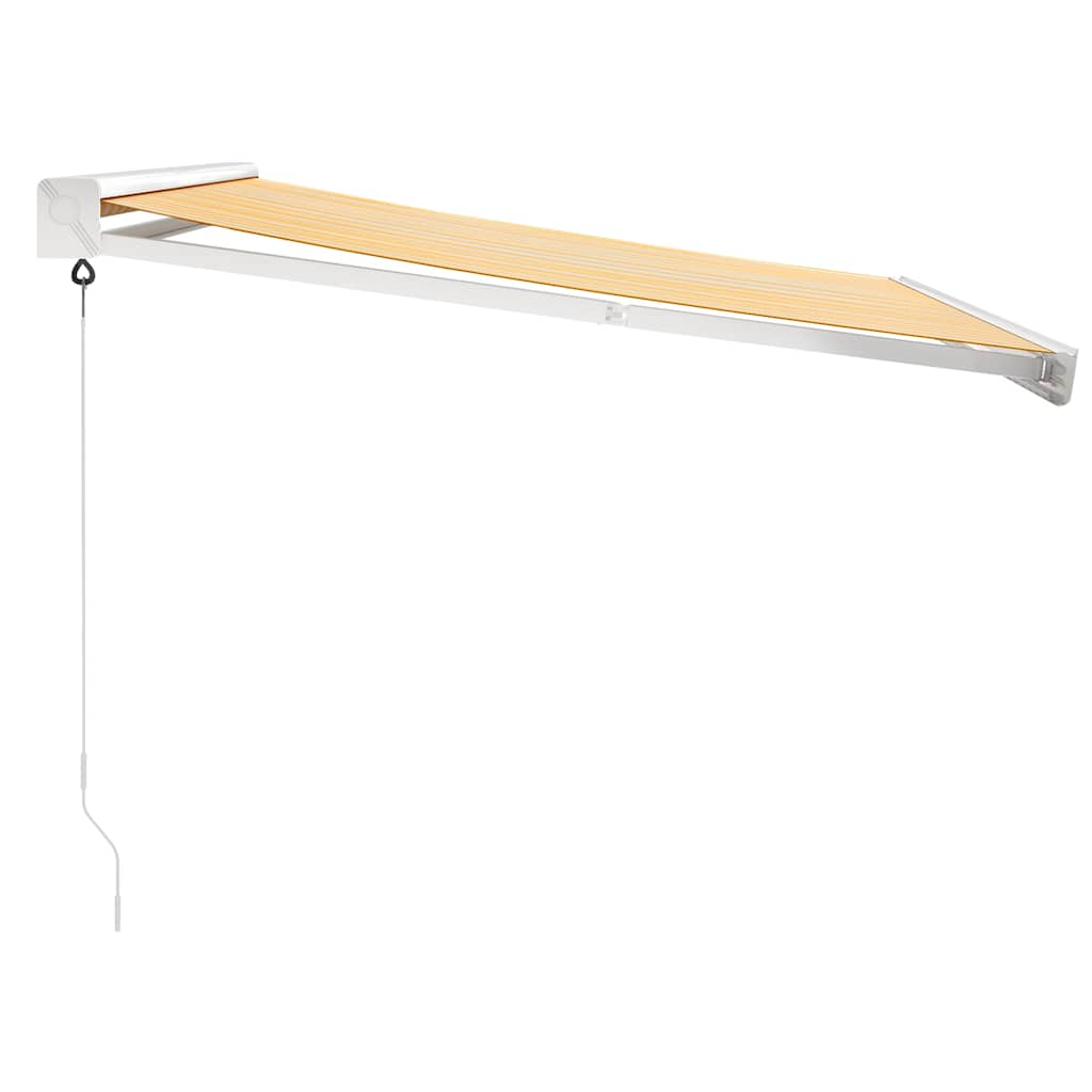 Tenda Retrattile Gialla e Bianca 3,5x2,5 m Tessuto e Alluminio | homemem39
