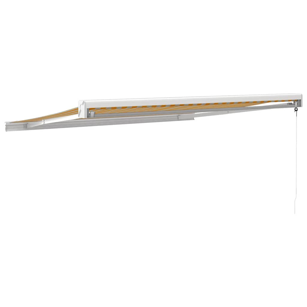 Tenda Retrattile Gialla e Bianca 3,5x2,5 m Tessuto e Alluminio | homemem39