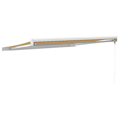 Tenda Retrattile Gialla e Bianca 3,5x2,5 m Tessuto e Alluminio - homemem39