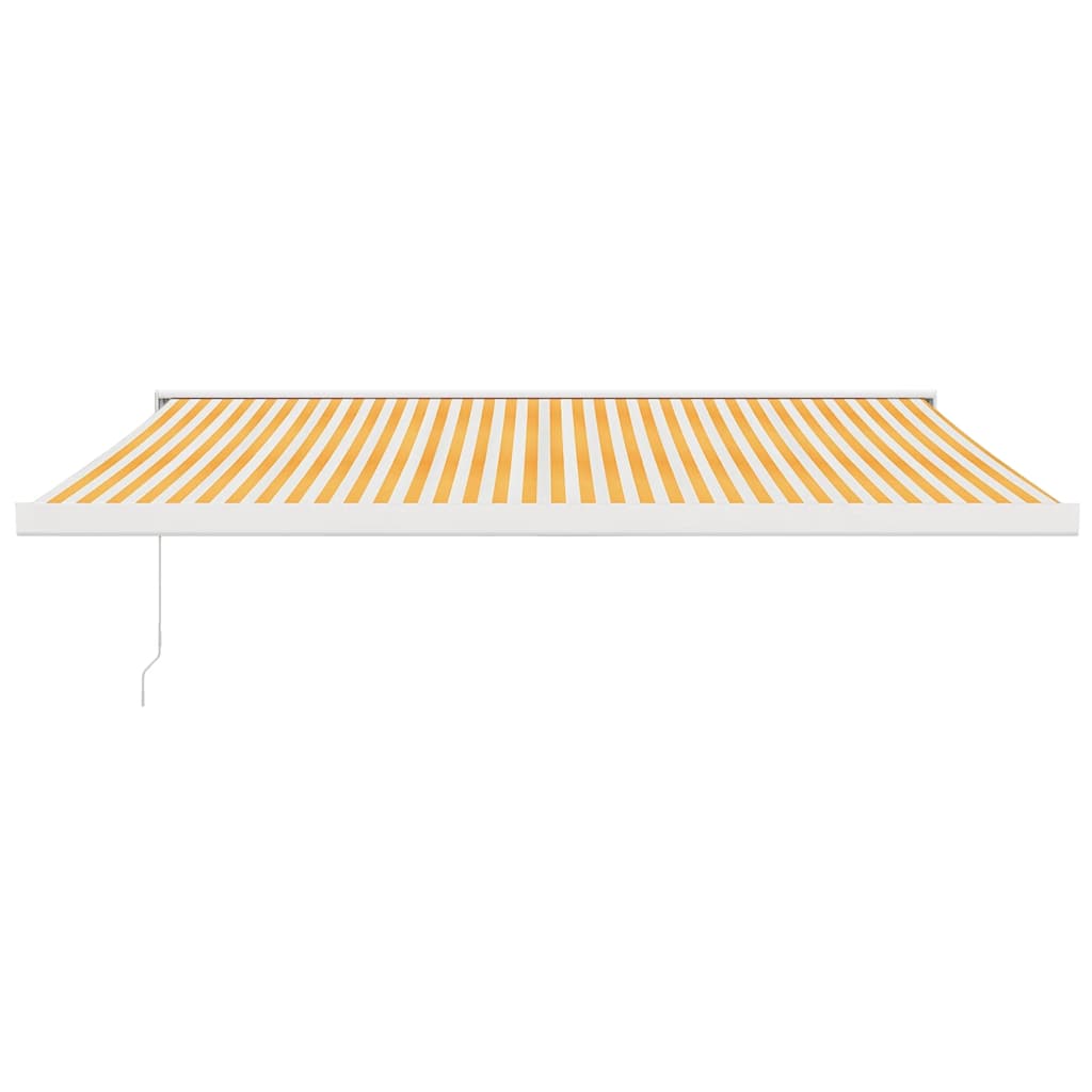 Tenda Sole Retrattile Gialla e Bianca 4x3 m Tessuto e Alluminio