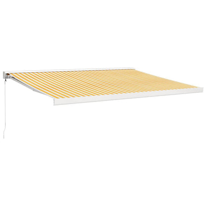 Tenda Retrattile Gialla e Bianca 4,5x3 m in Tessuto e Alluminio | homemem39